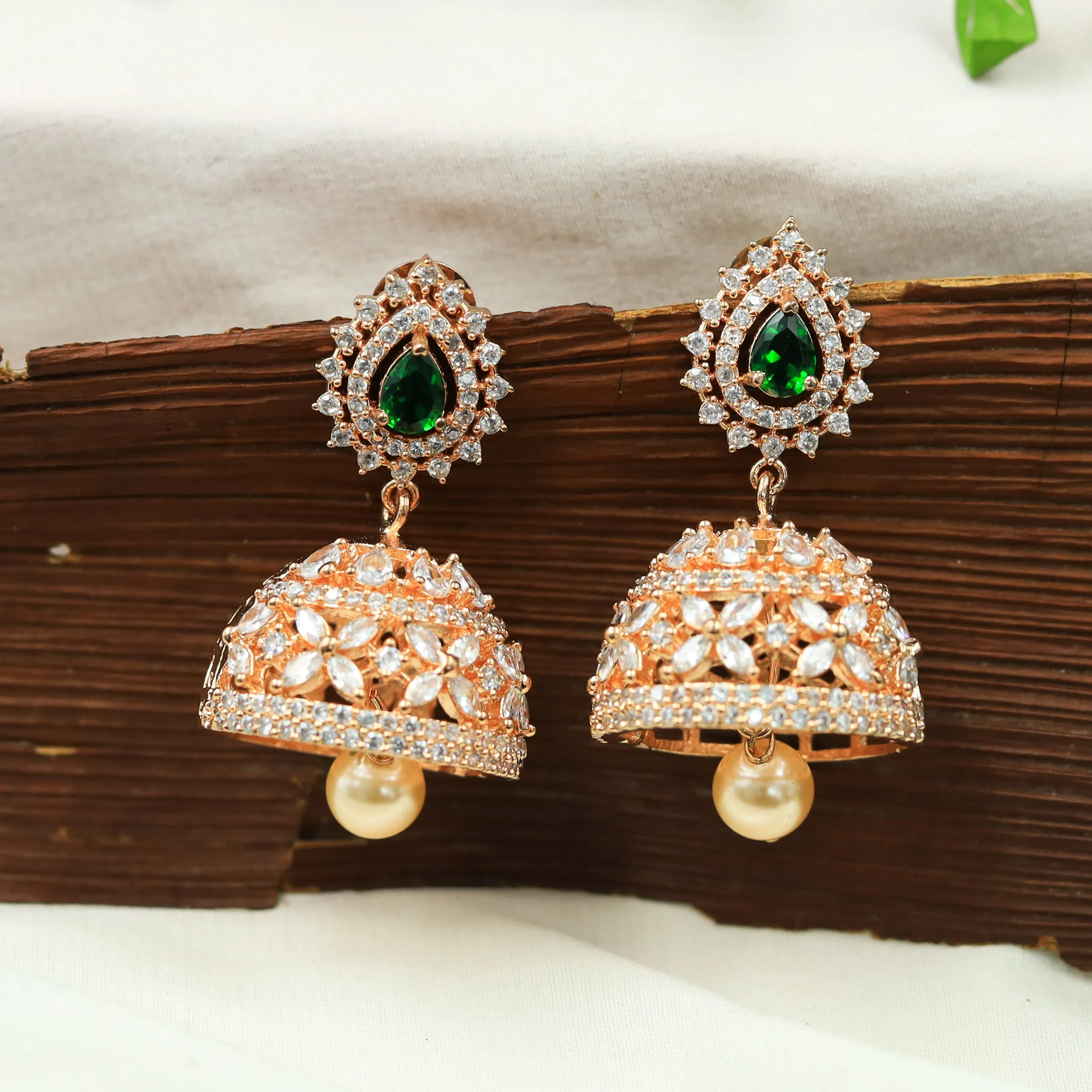Green Zircon/AD Earring 18046-5228