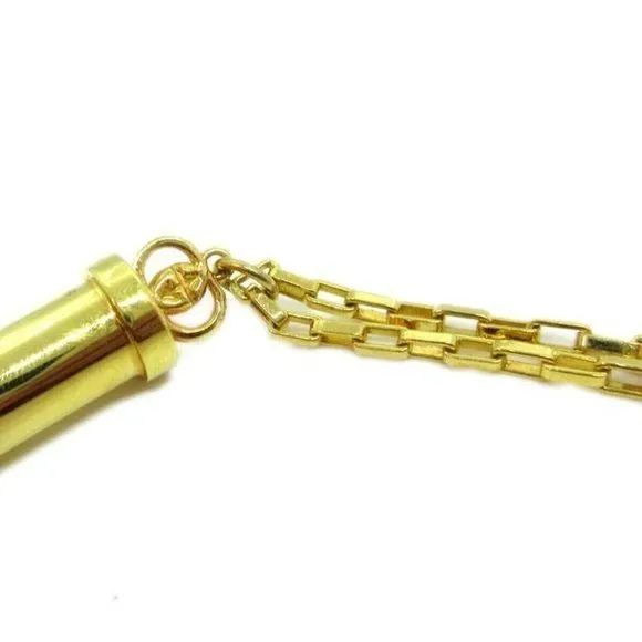 Gucci Gold Perfume Vial Pendant Striped Enamel