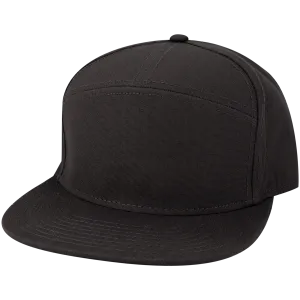 H7FB Hopback 7-Panel Flat Brim Solid Hat