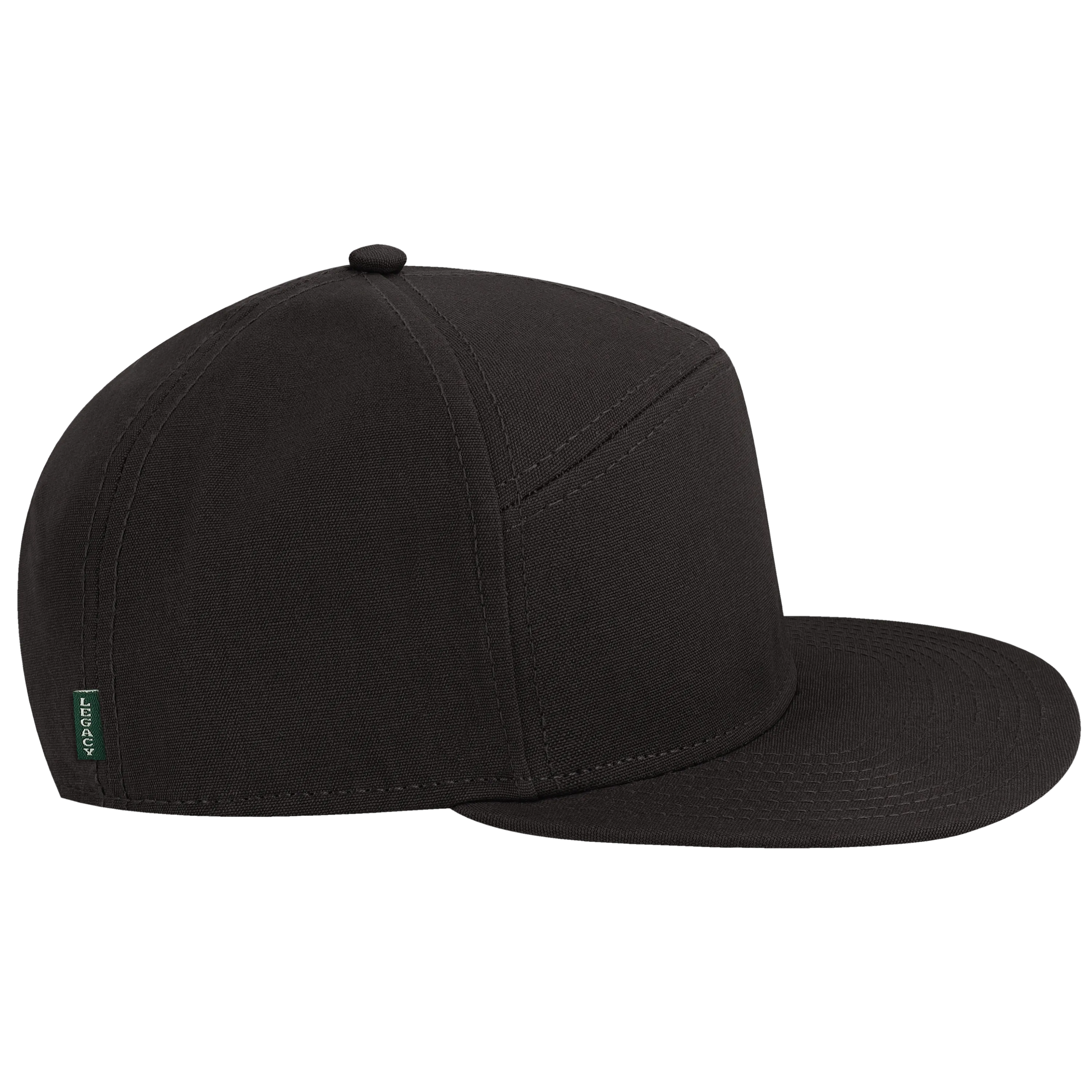 H7FB Hopback 7-Panel Flat Brim Solid Hat