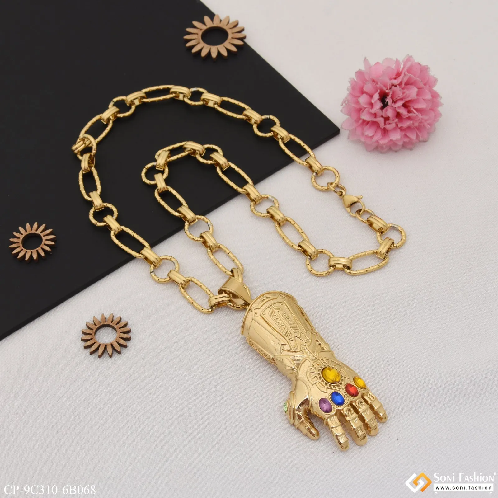 Hand Superior Quality Unique Design Chain Pendant Combo for Men (CP-C310-B068)