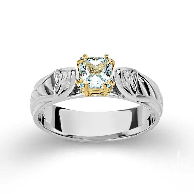 Handcrafted Triquetra Celtic Gemmed Band - Gold