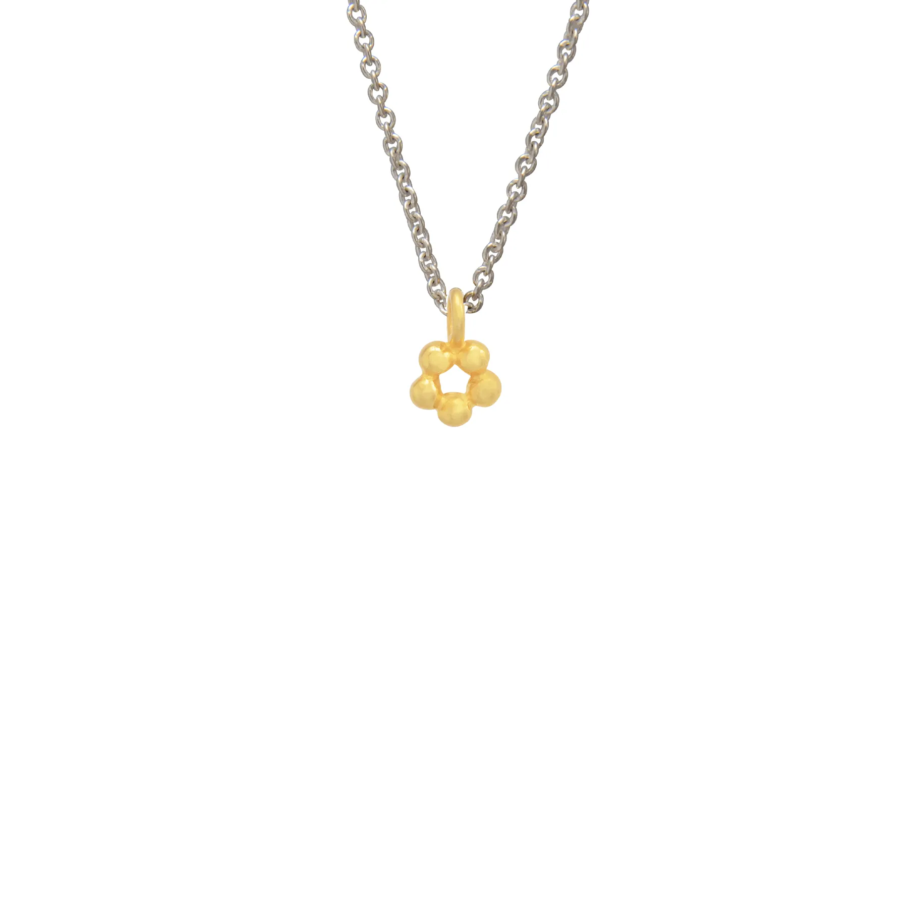 HANDMADE WITH LOVE FLOWER PENDANT STERLING SILVER