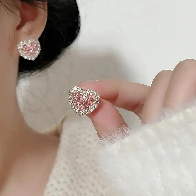 Heart Shaped Shiny Glam Earings