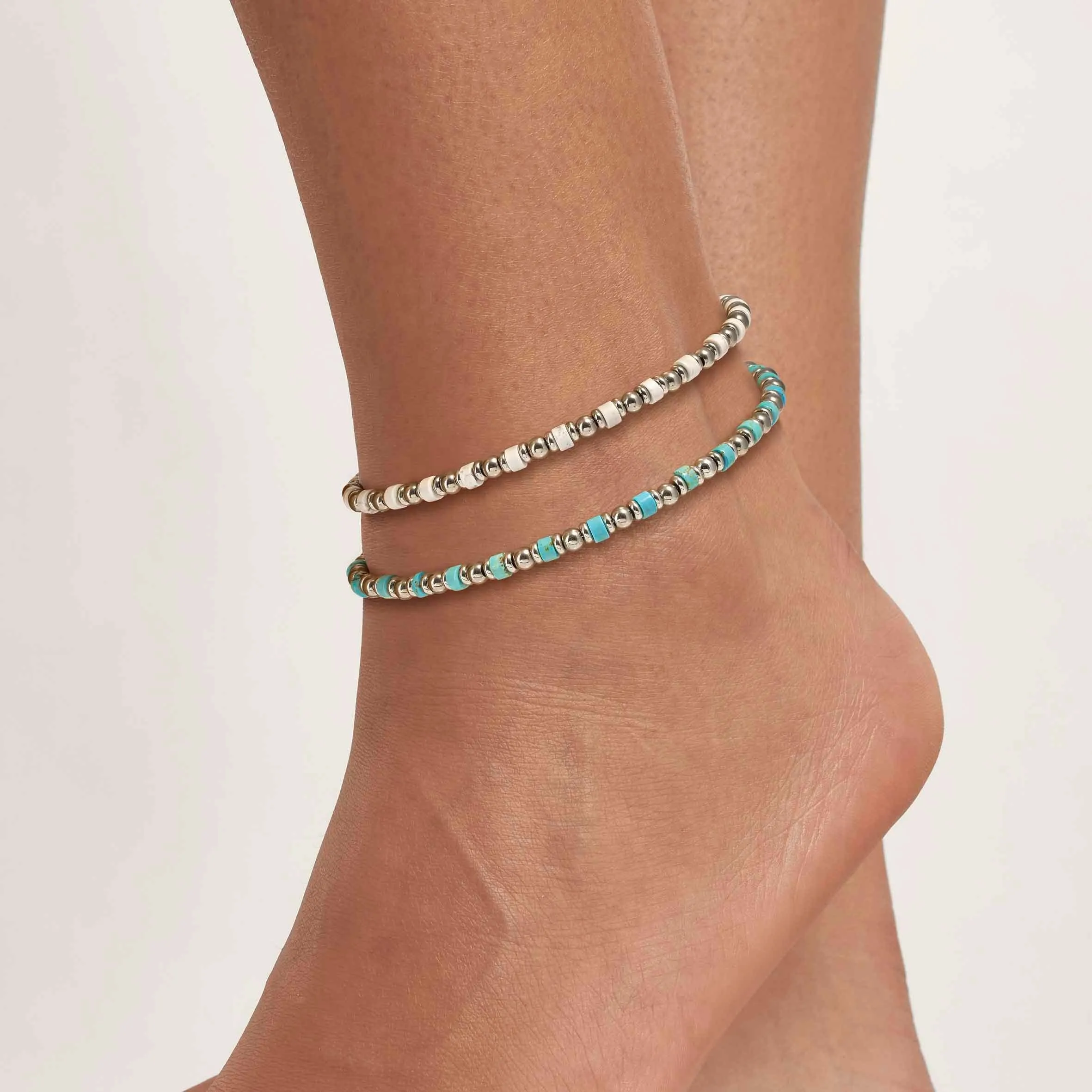 Instinct Style Anklet - Turquoise/Sodalite/Silver - 027934/093