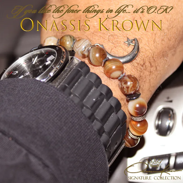 Islamic Crescent Moon-Star Bead Bracelet