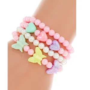 JAB43572 - Butterfly Bead Stretch Bracelet Set