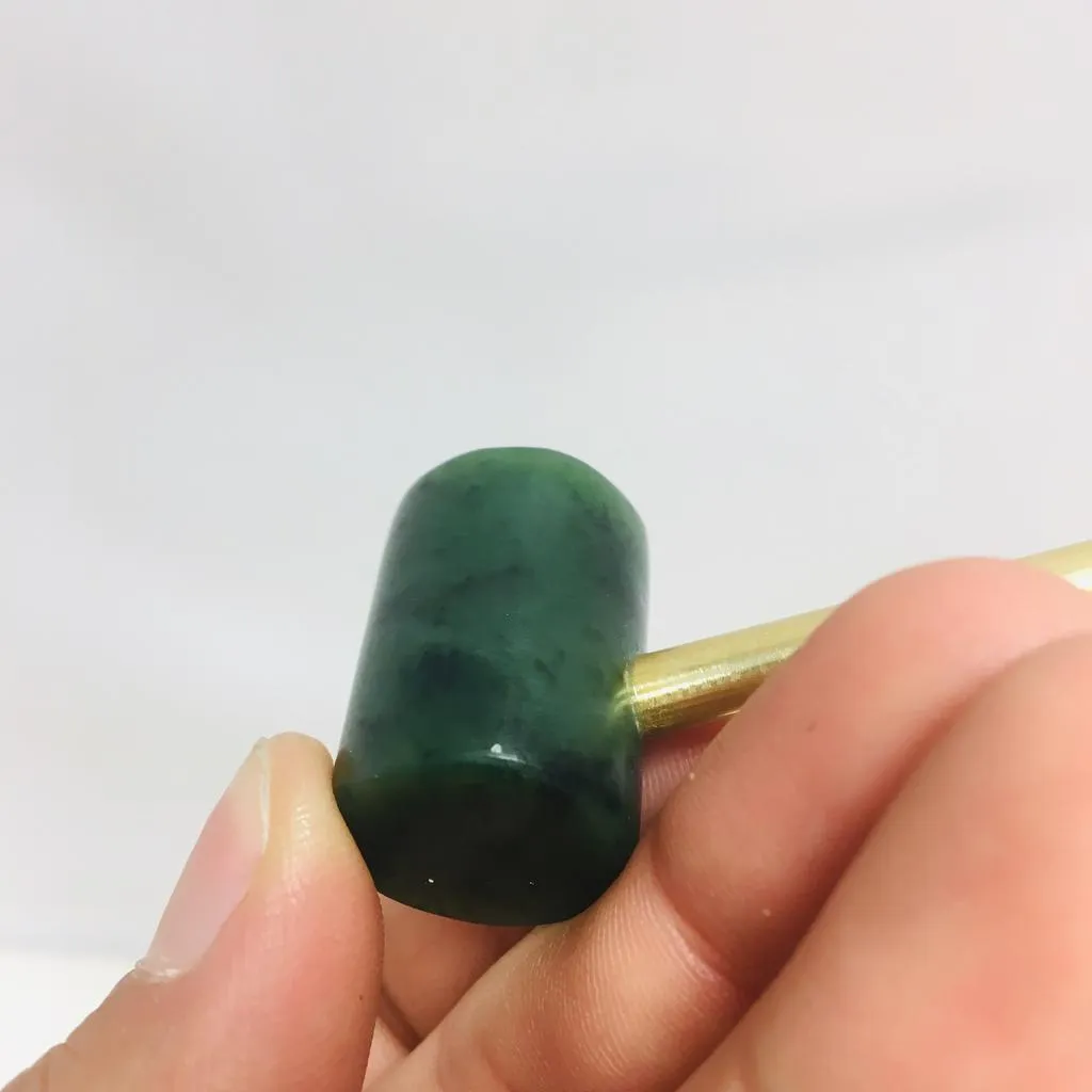 Jade and brass pipe, made in Jade City