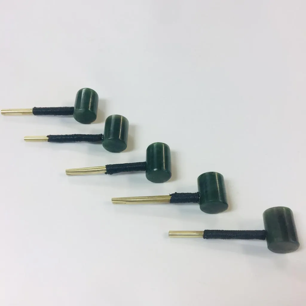 Jade and brass pipe, made in Jade City