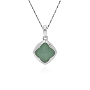 Jade Anhänger, Sterlingsilber Kissen Zuckerleib Jade Anhänger auf 45cm Kette