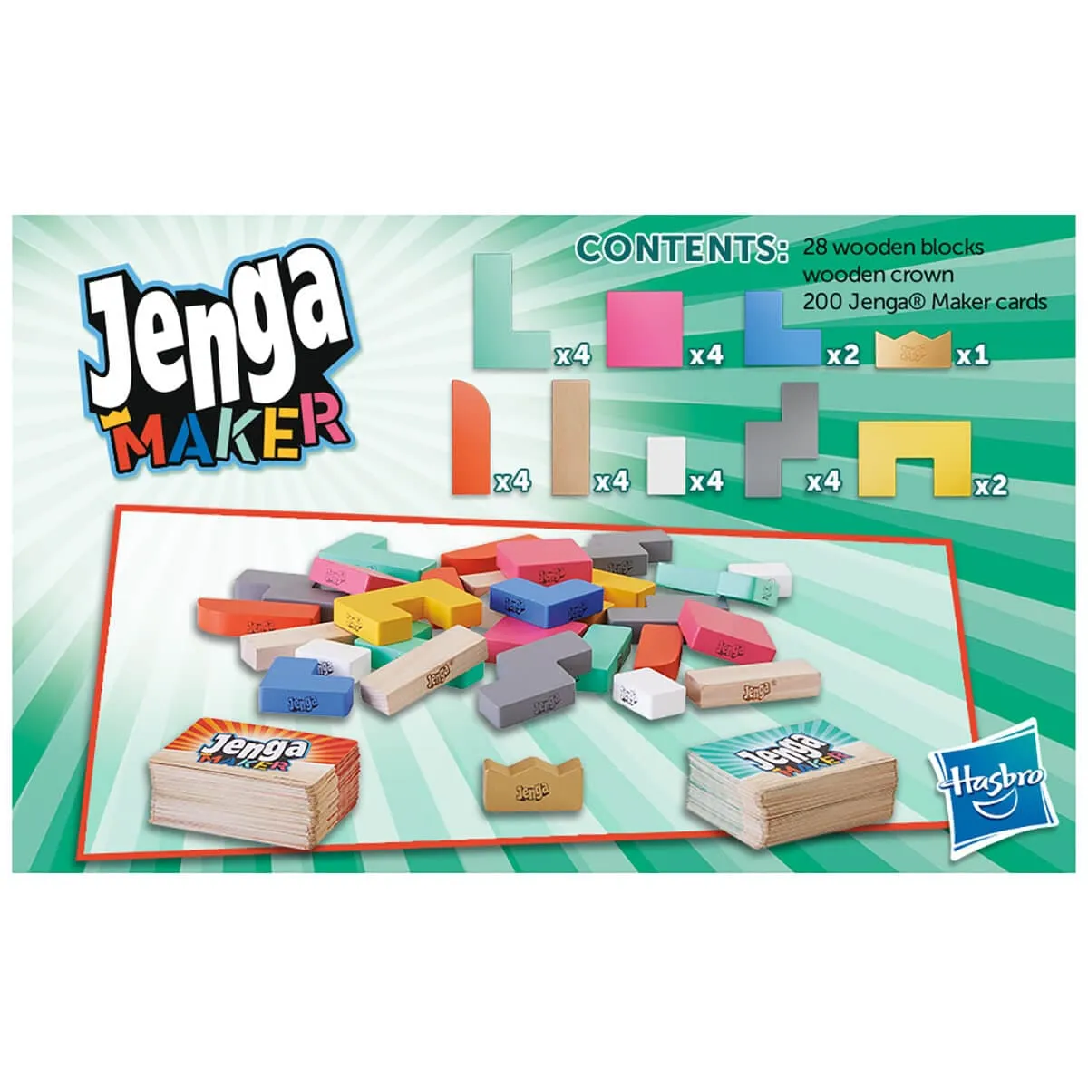Jenga Maker Family Game Build Race 28 Wooden Blocks Age 8 