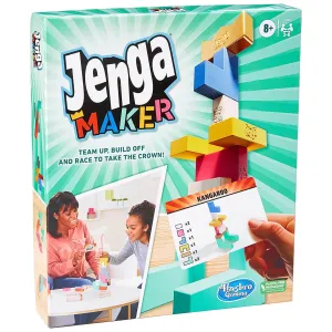 Jenga Maker Family Game Build Race 28 Wooden Blocks Age 8 