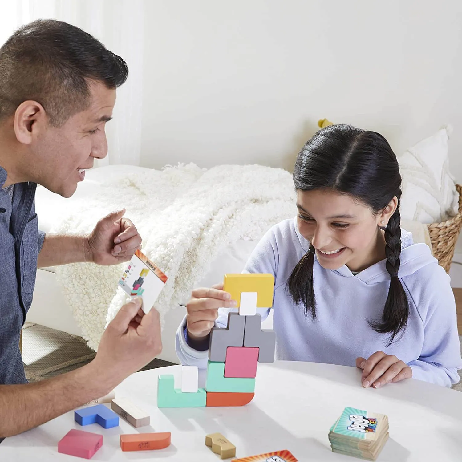 Jenga Maker Family Game Build Race 28 Wooden Blocks Age 8 