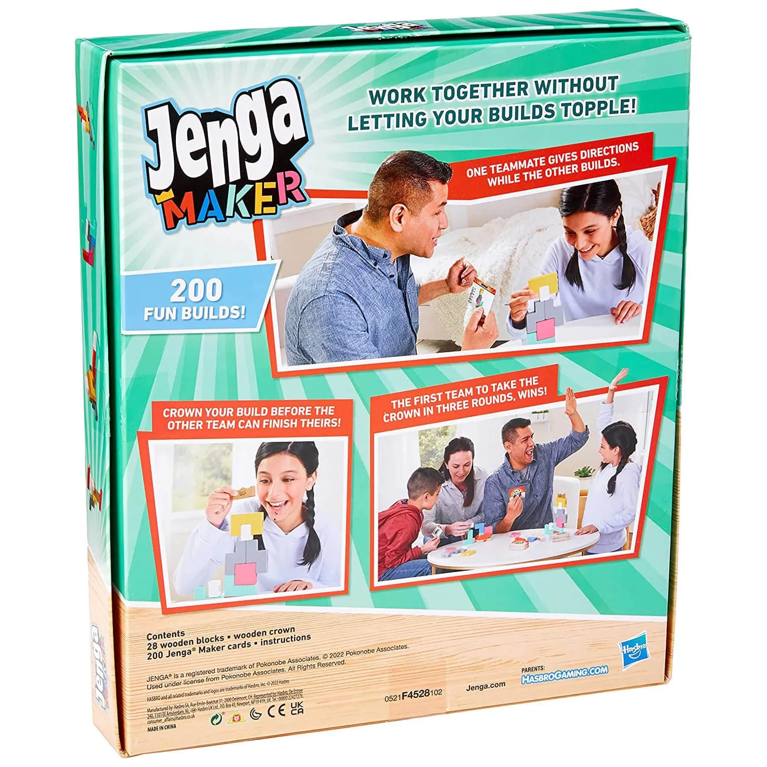 Jenga Maker Family Game Build Race 28 Wooden Blocks Age 8 