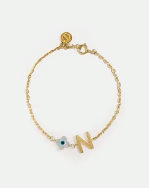 Kids Evil Eye Letter Bracelet