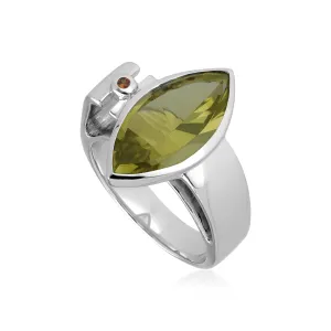 Kosmos Amethyst & Orange Saphir Cocktail Ring in Vergoldetem Sterling Silber