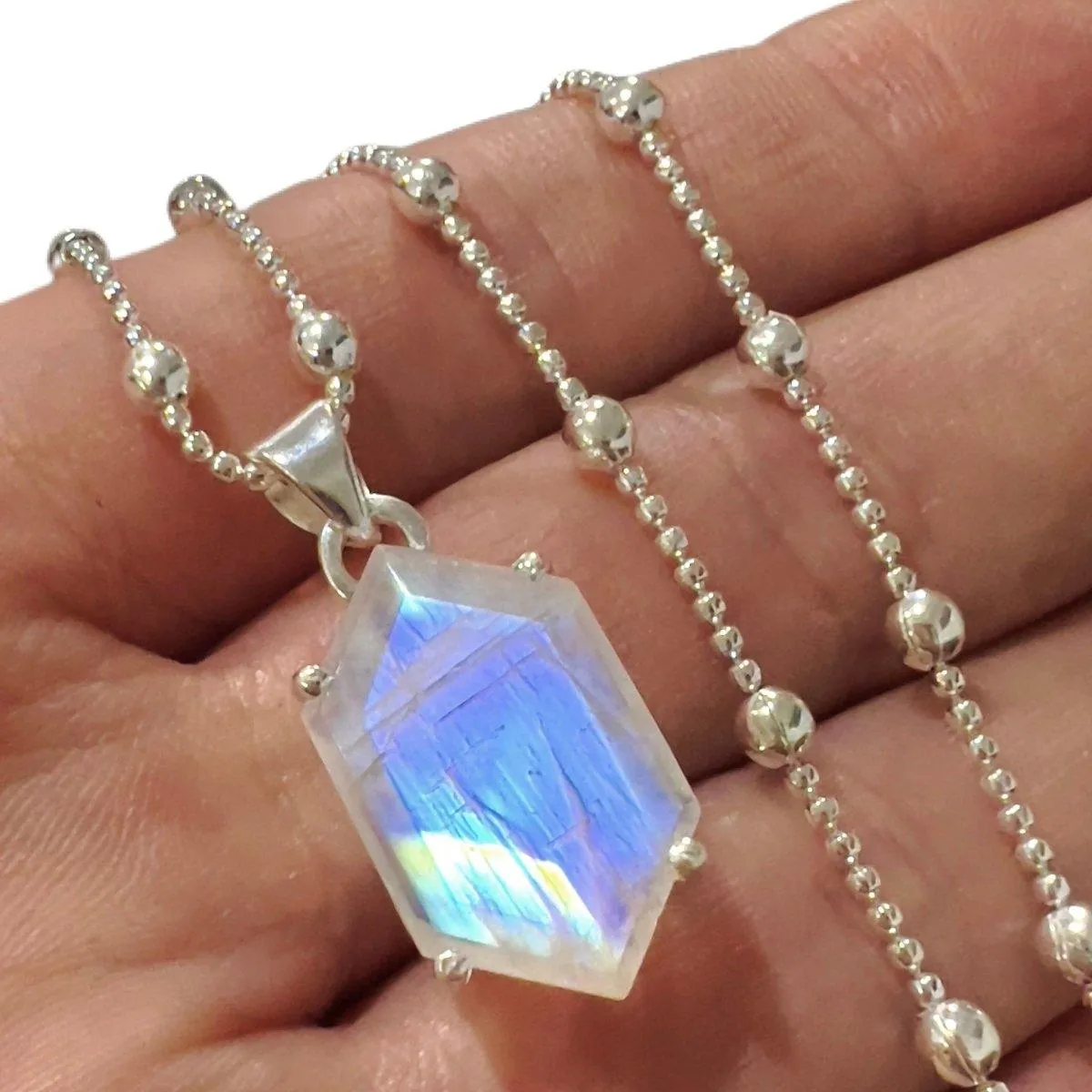 Laihas Miraculous Hexagon Moonstone Necklace