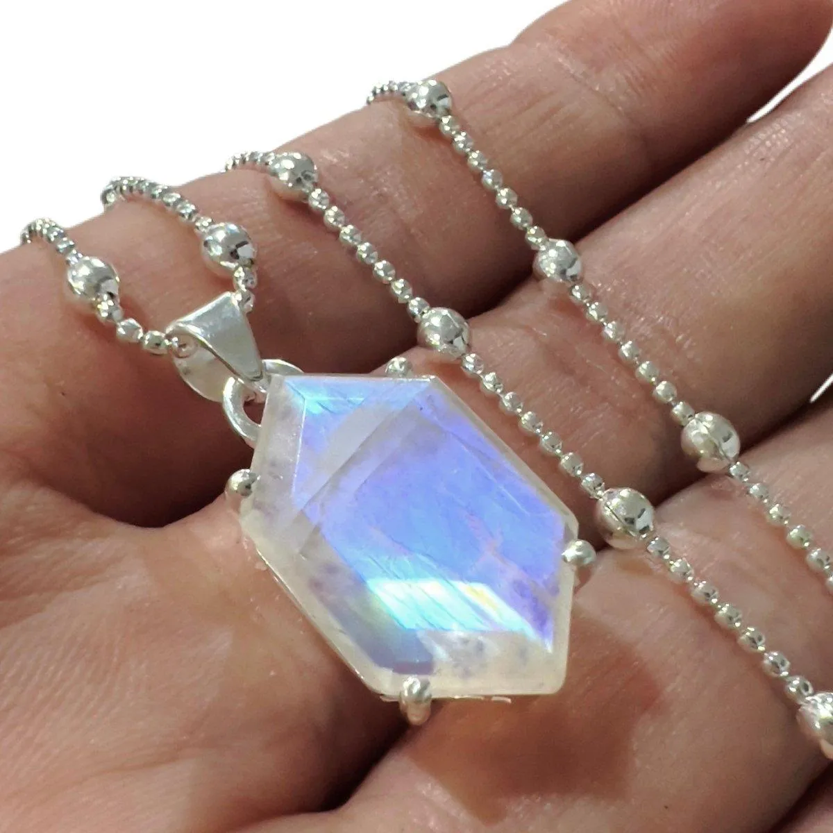 Laihas Miraculous Hexagon Moonstone Necklace