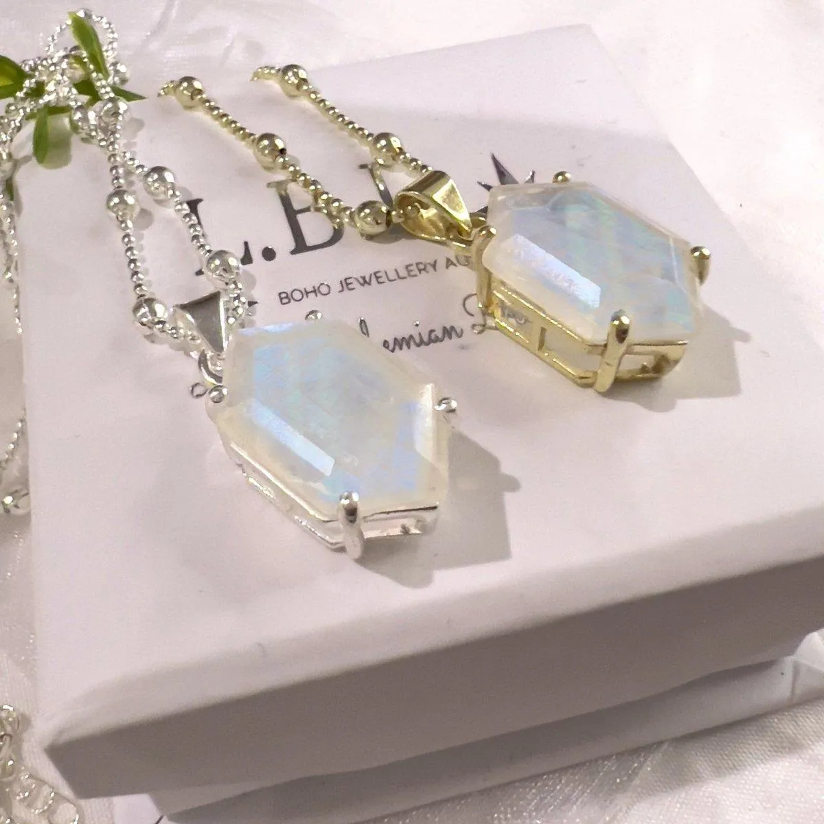 Laihas Miraculous Hexagon Moonstone Necklace