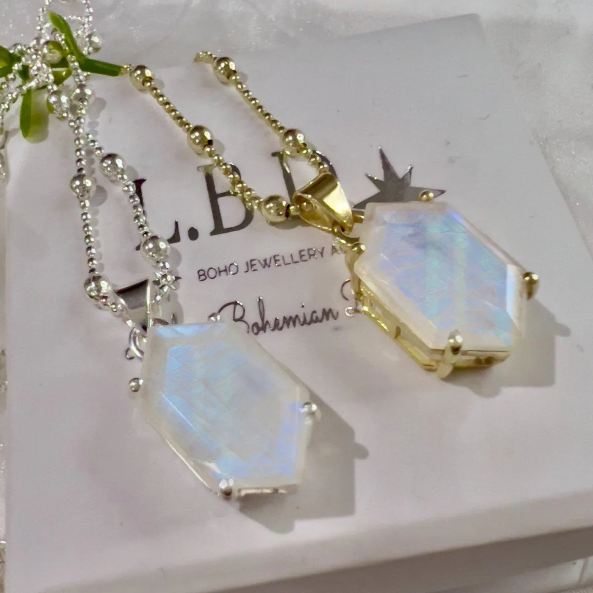 Laihas Miraculous Hexagon Moonstone Necklace