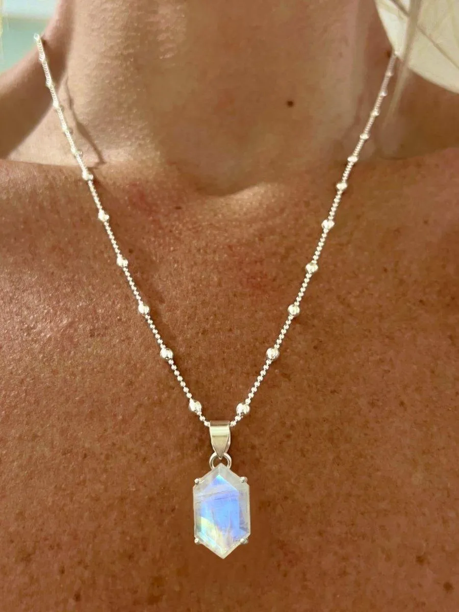 Laihas Miraculous Hexagon Moonstone Necklace