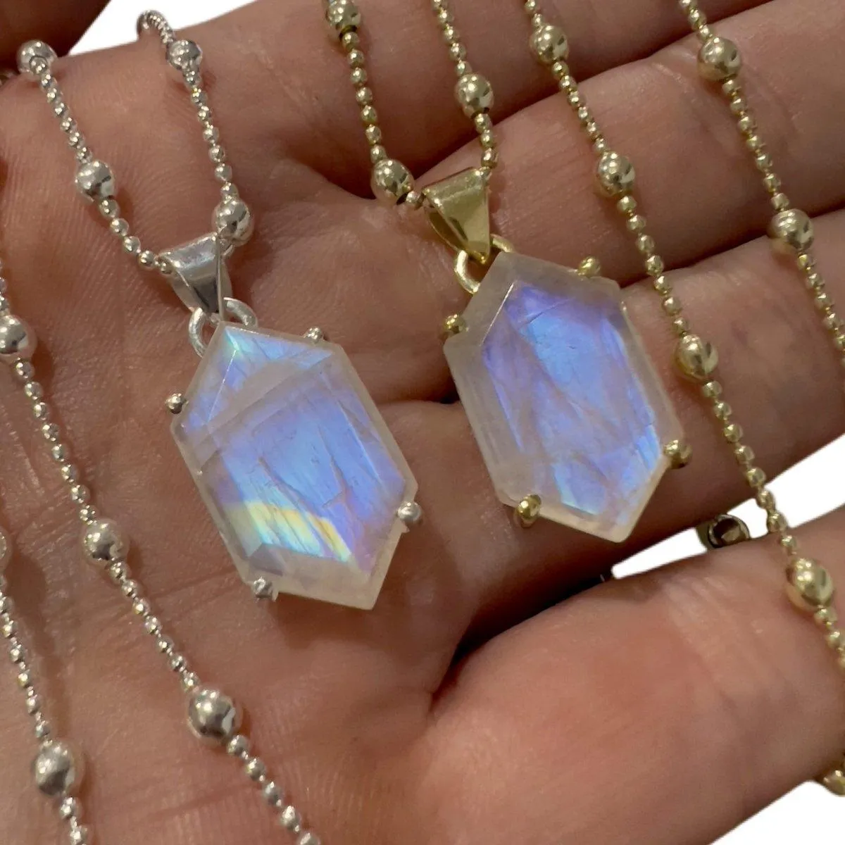 Laihas Miraculous Hexagon Moonstone Necklace