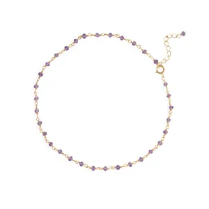 Lavender Love! 9.5" 1" 14 Karat Gold Plated Bead Anklet