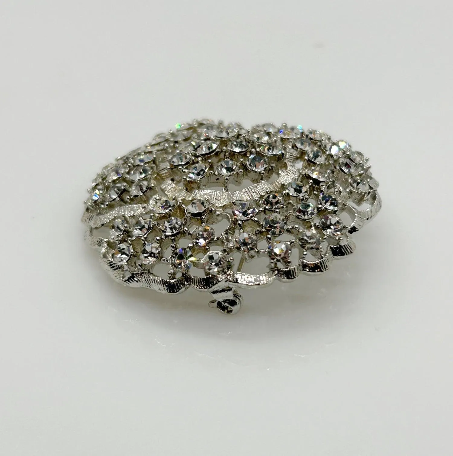 Lovely Sparkling Abstract Vintage Rhinestone Flower Pin