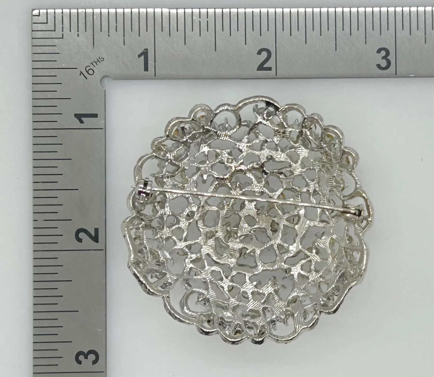 Lovely Sparkling Abstract Vintage Rhinestone Flower Pin