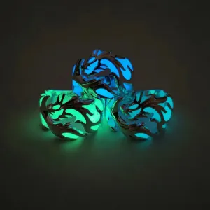 Luminous Dragon Ring for Men Adjustable Size Arresting Noctilucent Night Light Glowing In The Dark Moon Jewelry  Wholesale