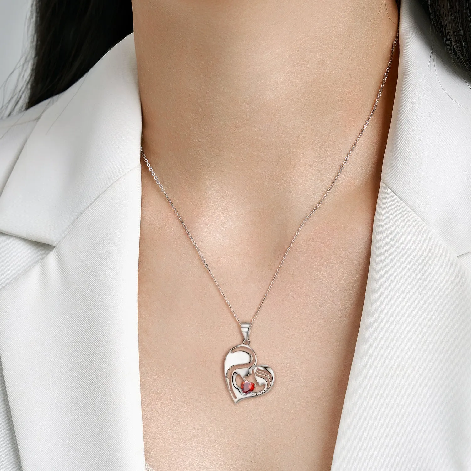Luna S925 Silver Best Mom Necklace and Pendant