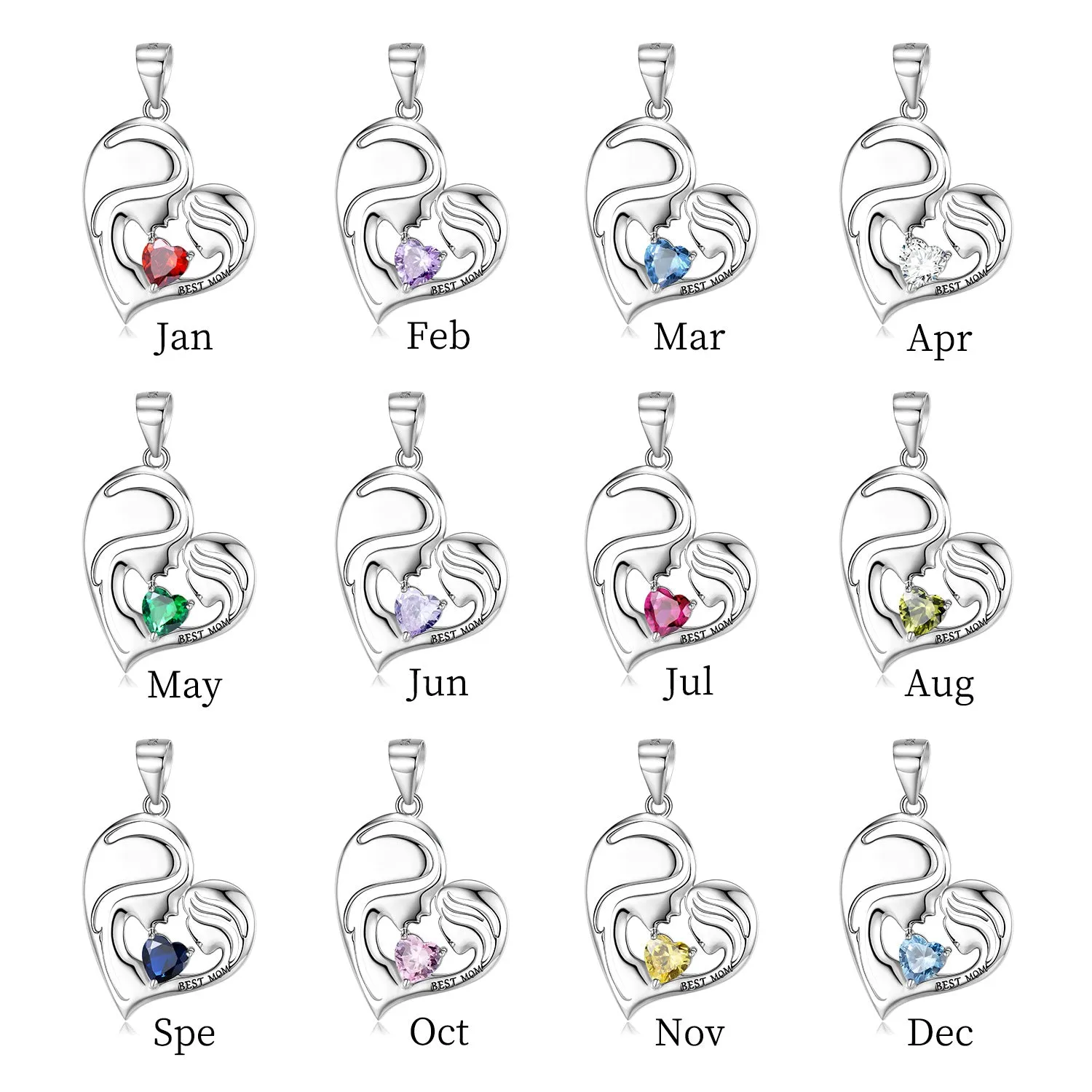 Luna S925 Silver Best Mom Necklace and Pendant