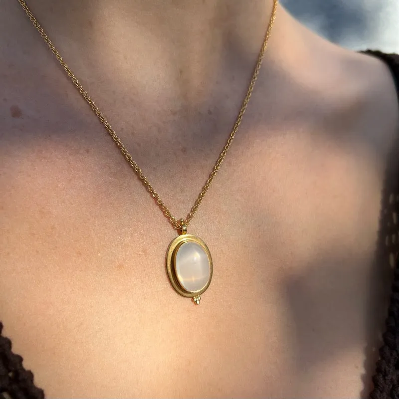 Lunar Necklace, Moonstone, Gold