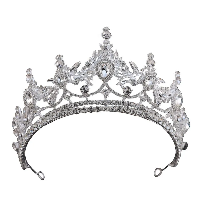 Luxury bridal jewelry three-piece set wedding crown tiara necklace earrings set wedding dress accessories