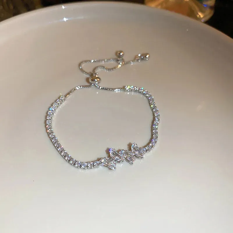 Luxury Inlaid Rhinestone Women's Bracelet Vintage Emerald Charm