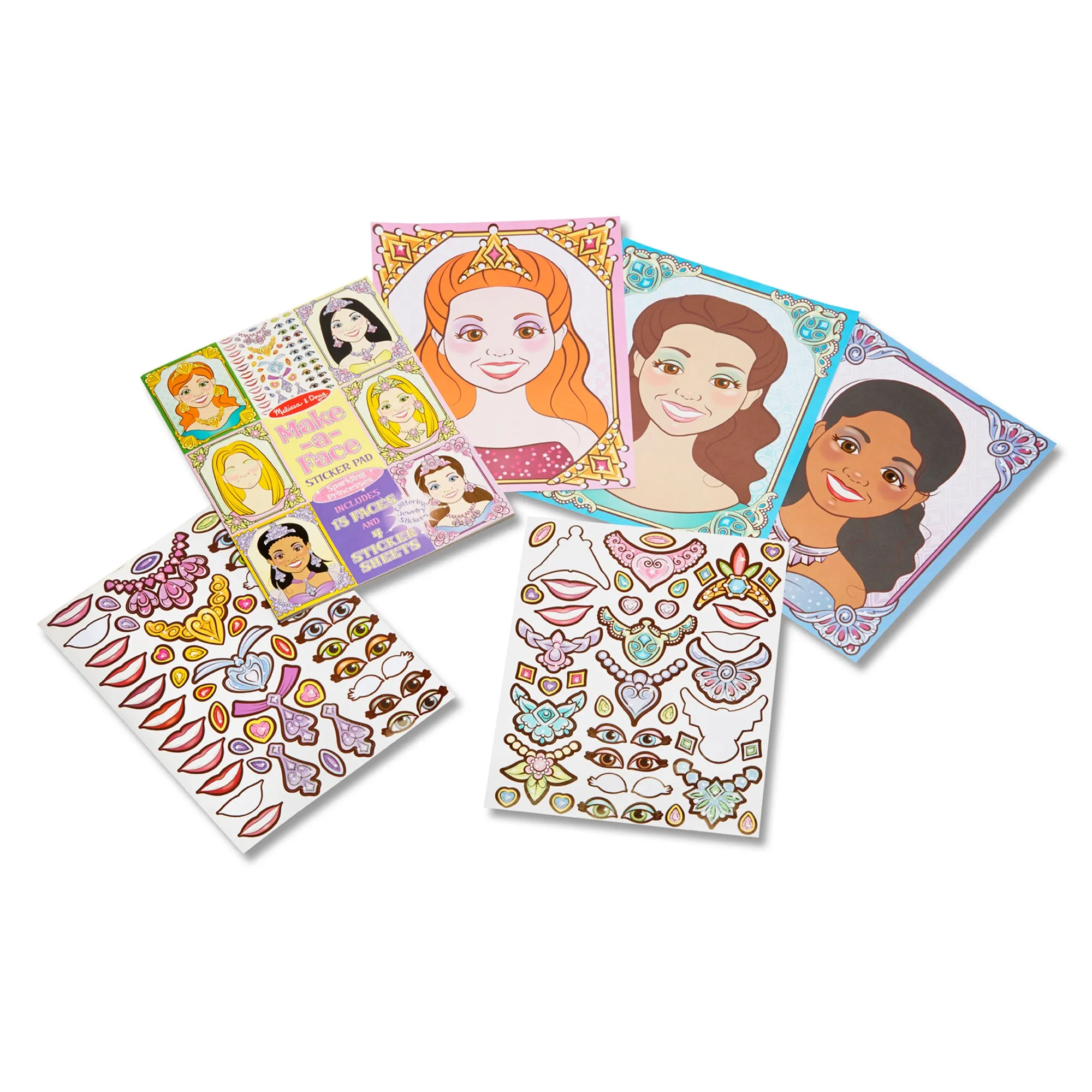Make-a-Face Sticker Pad - Sparkling Princesses