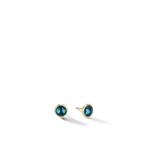 Marco Bicego Jaipur London Blue Topaz Yellow Gold Stud Earrings OB957 TP0L1Y