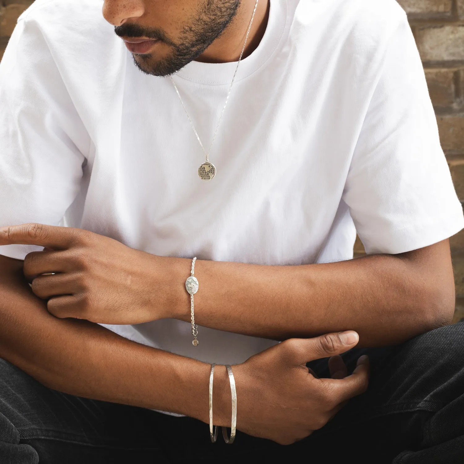 Men's One World Talisman Chain Bracelet