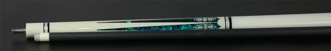 Meucci 21st Century 3 White - Blue Pearl - White Wrap Pool Cue with Carbon Pro Shaft -2103WHBLWHC