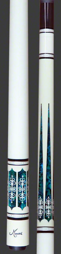 Meucci 21st Century 3 White - Blue Pearl - White Wrap Pool Cue with Carbon Pro Shaft -2103WHBLWHC