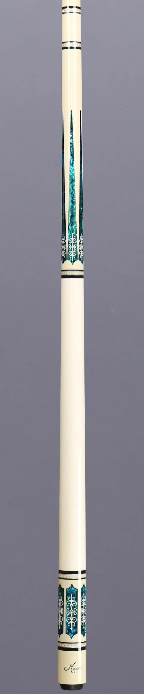 Meucci 21st Century 3 White - Blue Pearl - White Wrap Pool Cue with Pro Shaft - 2103WHBLWHP