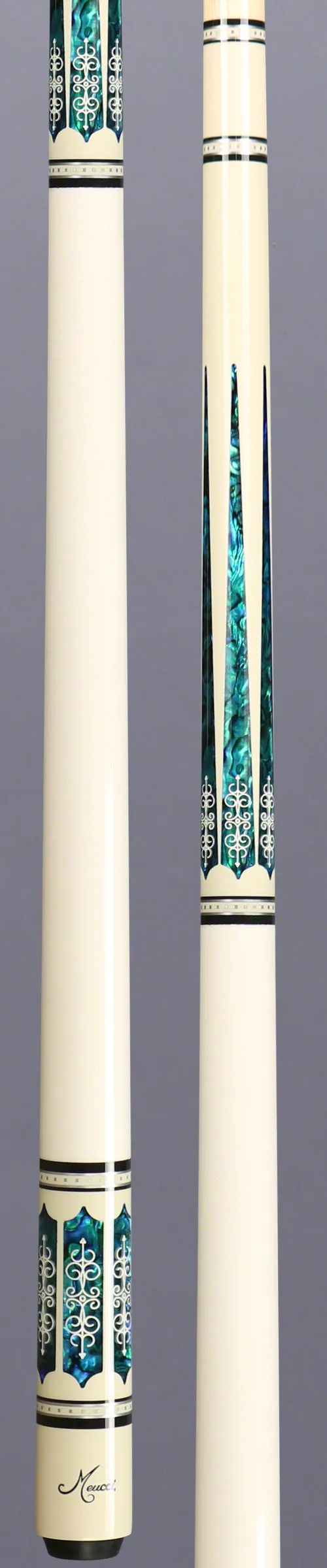 Meucci 21st Century 3 White - Blue Pearl - White Wrap Pool Cue with Pro Shaft - 2103WHBLWHP