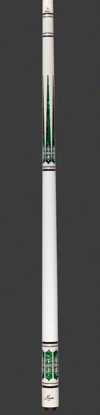 Meucci 21st Century 3 White - Green Pearl - White Wrap Pool Cue with Pro Shaft - 2103WHGRWHP
