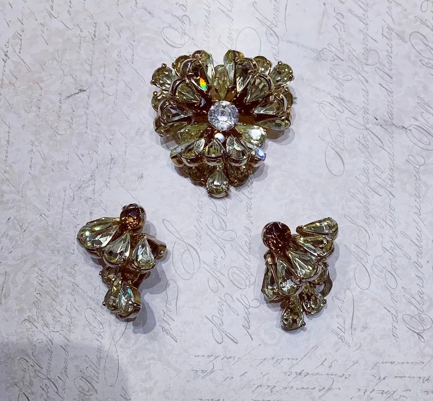 Mitchel Maer Vintage pale yellow brooch