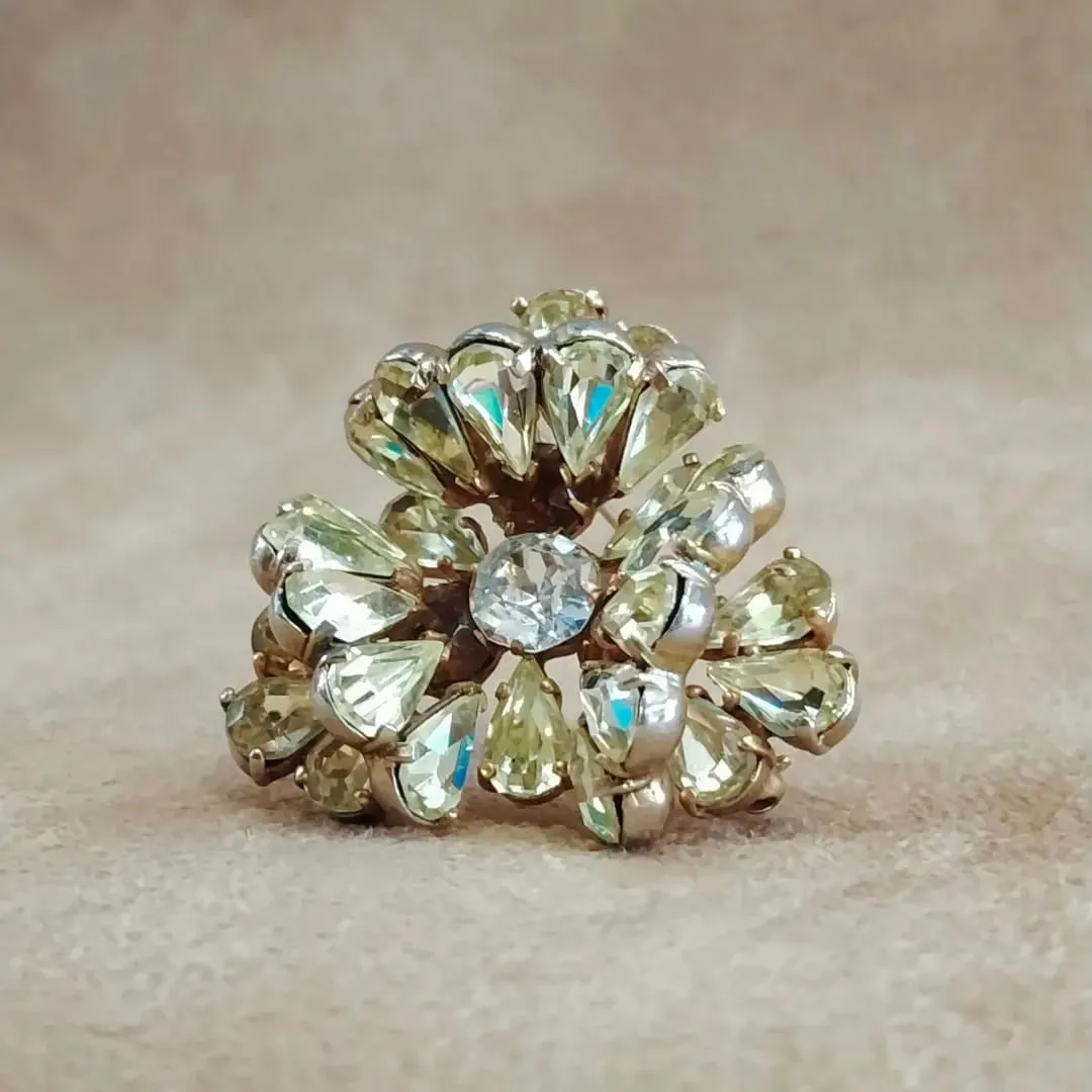 Mitchel Maer Vintage pale yellow brooch