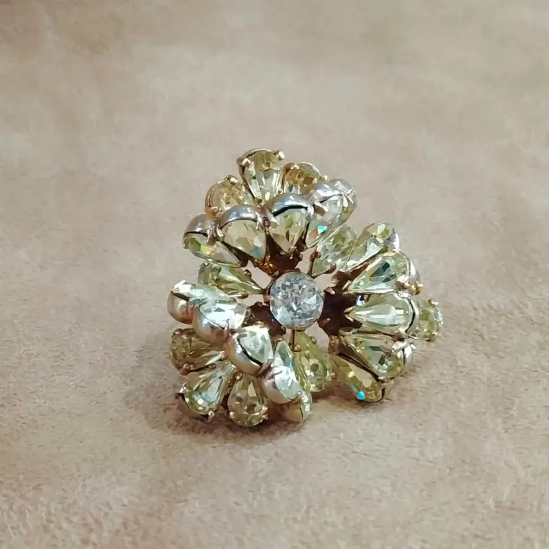 Mitchel Maer Vintage pale yellow brooch