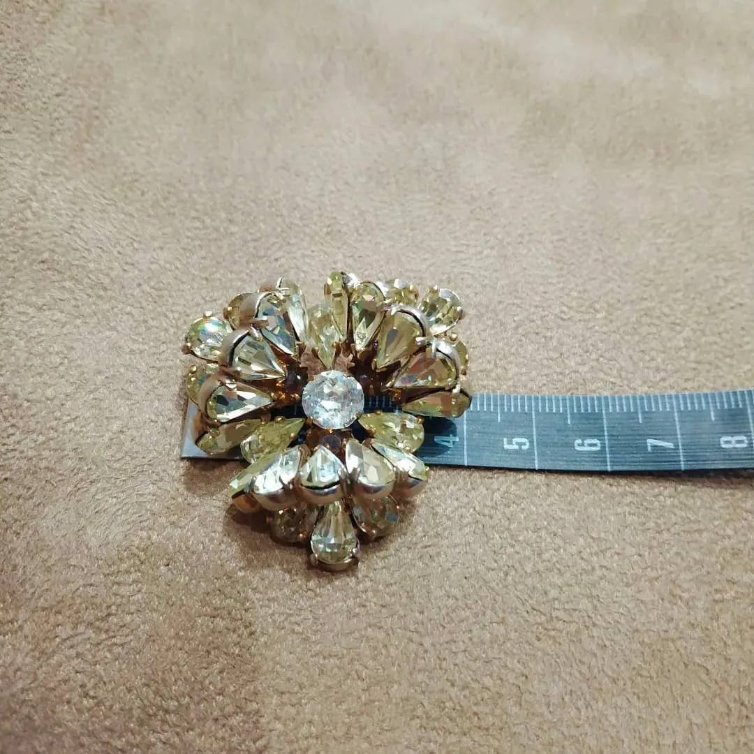 Mitchel Maer Vintage pale yellow brooch