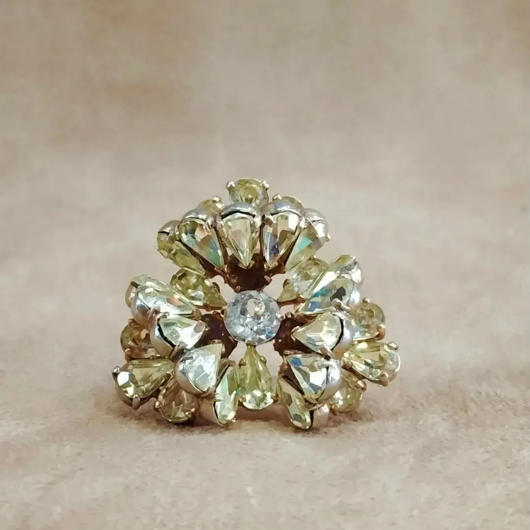Mitchel Maer Vintage pale yellow brooch