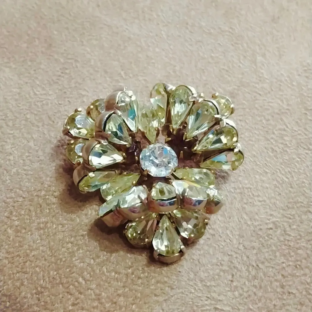 Mitchel Maer Vintage pale yellow brooch