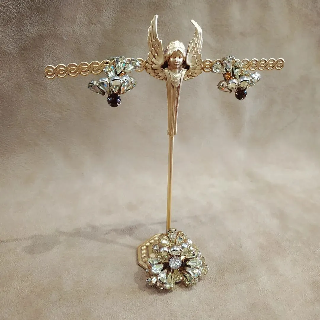 Mitchel Maer Vintage pale yellow brooch